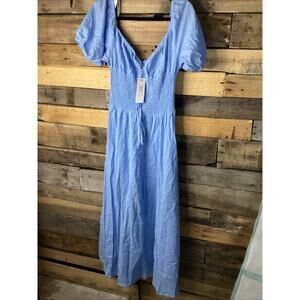 Esmee London Blue SS Off Shoulder Maxi Dress Size 8